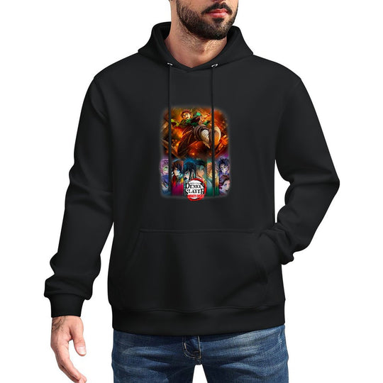 Demon Slayer Infinity Castle Tanjiro Anime Group Poster Breathable Fabric Hoodie