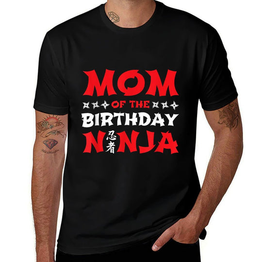 Birthday Ninja - Kids Party - Mom of The Birthday Ninja  Fade-proof Color T-Shirt