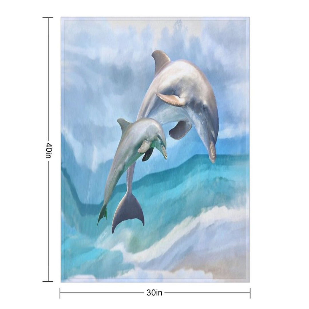 Playful Dolphins Wrinkle-free Throw Blanket