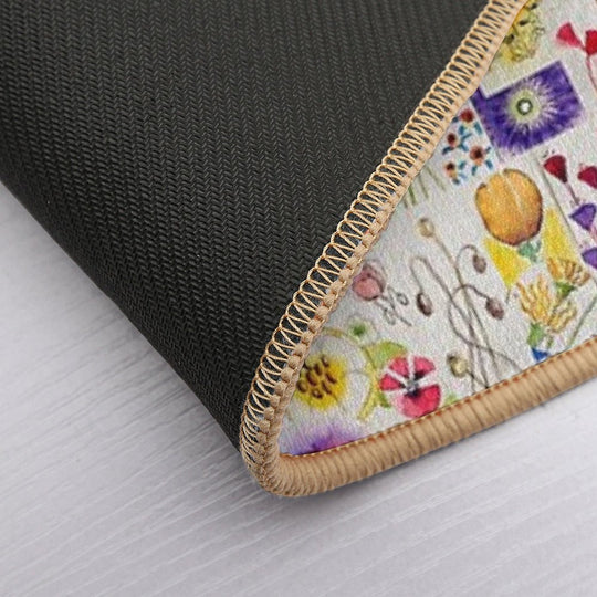 Painted Flowers Collage  Non-Slip Bath Mat