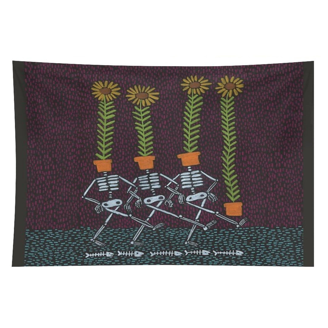 Sunflower Skeletons Tapestry