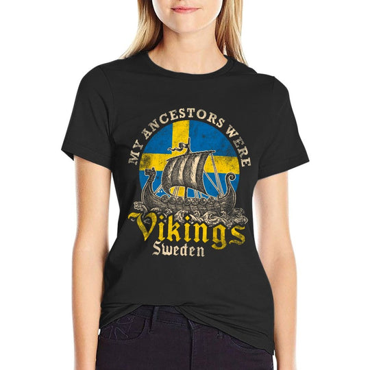 Swedish Sweden Swede Viking Ship  Vintage-inspired T-Shirt