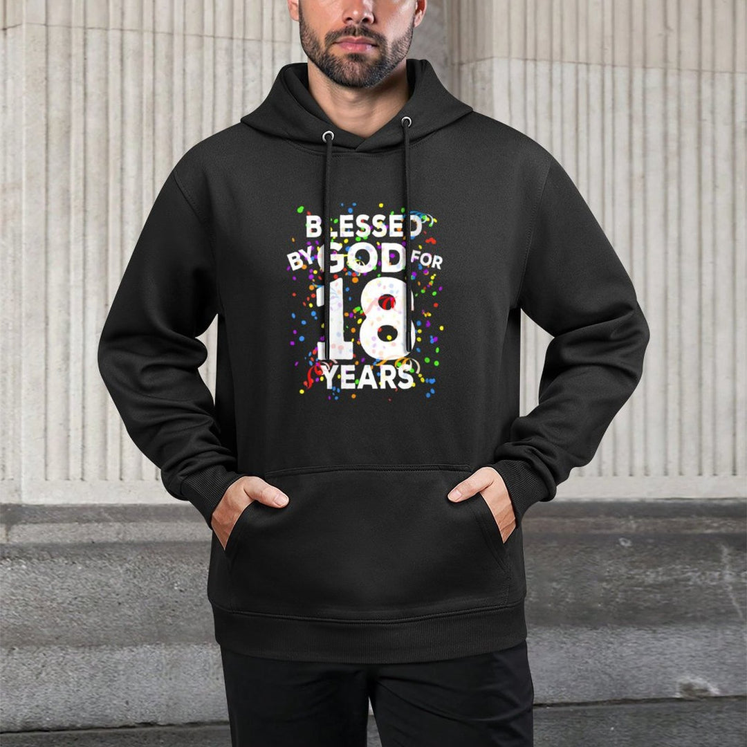 Womens Blessed By God For 18 Years Happy 18th Birthday Breathable Fabric Hoodie