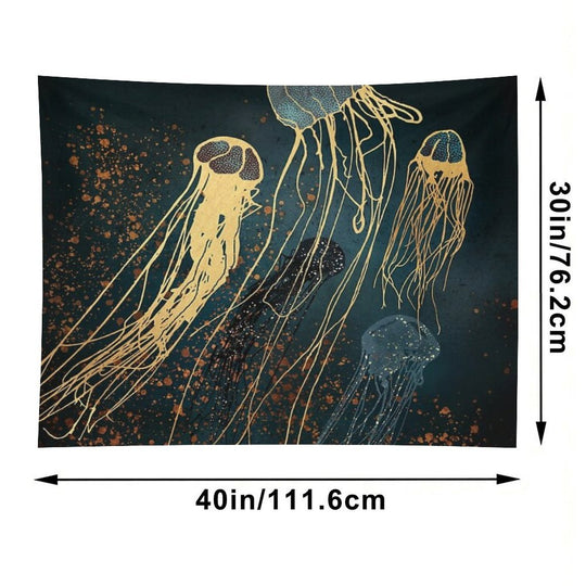 Metallic Jellyfish Tapestry