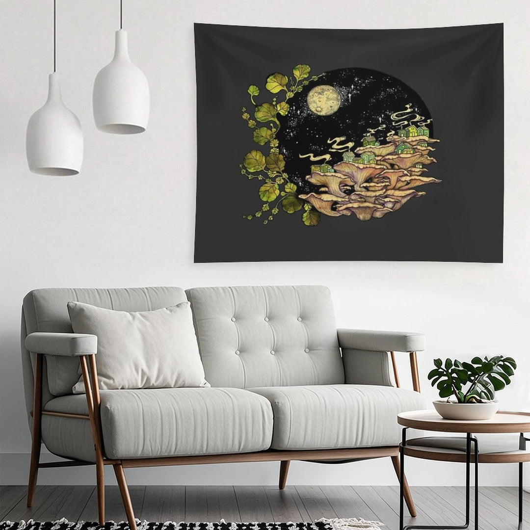 Village  Surreal Illustration by Chrysta Kay Tapestry