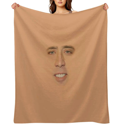 Nicolas Cage Full Face Velvety-soft Throw Blanket