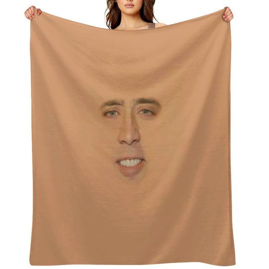 Nicolas Cage Full Face Velvety-soft Throw Blanket