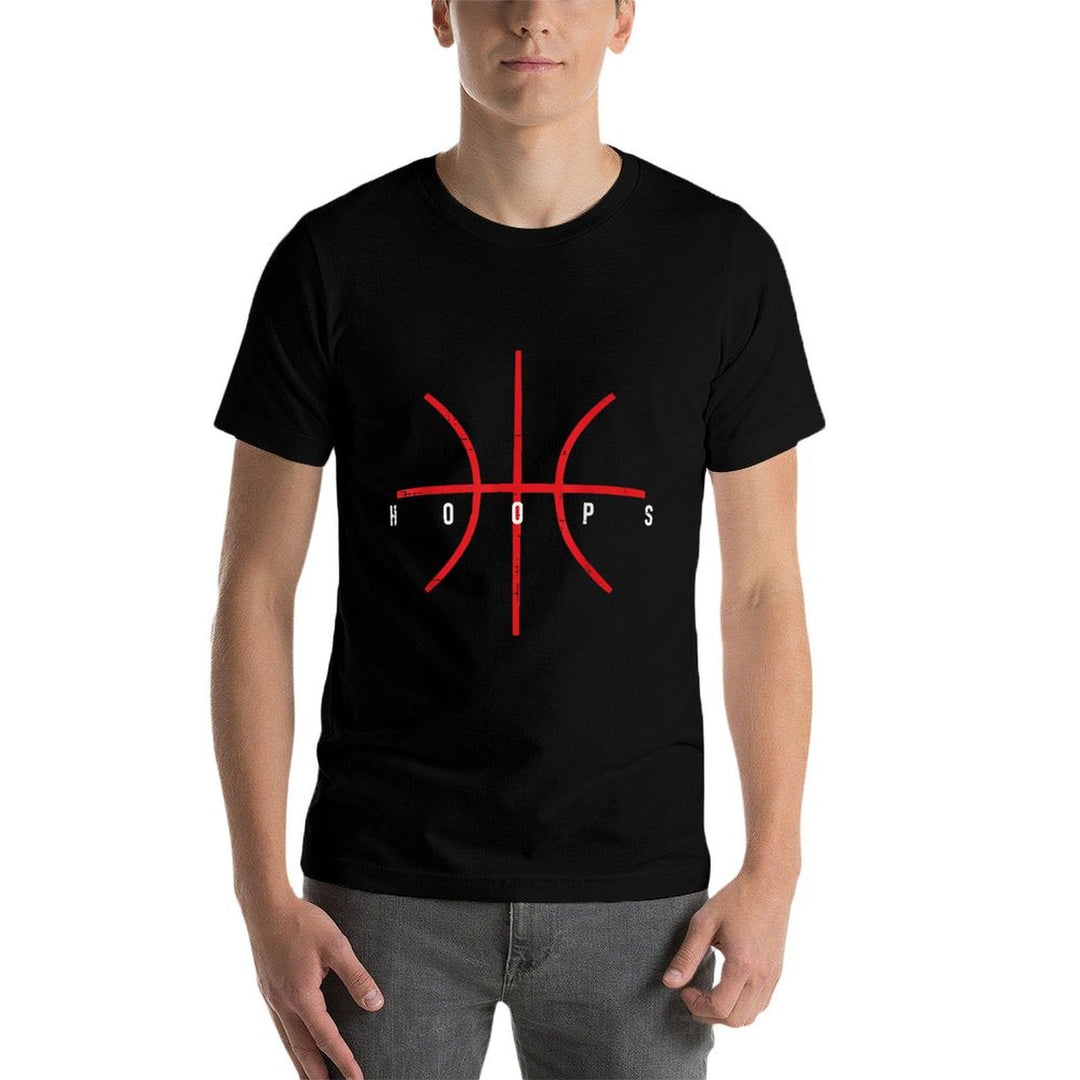 Basketball Lines Hoops Baller Player Minimalist Men Boys Kid  Stretchy T-Shirt