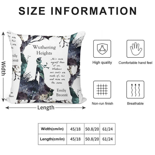 Wuthering Heights, Emily Bronte Soft Easy Maintenance Throw Pillow