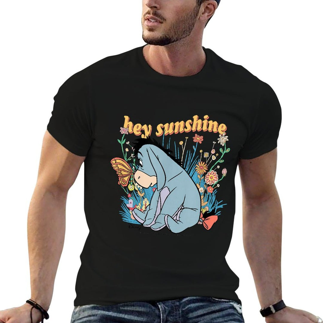 Winnie The Pooh - Hey Sunshine Eeyore  Rolled Sleeves T-Shirt