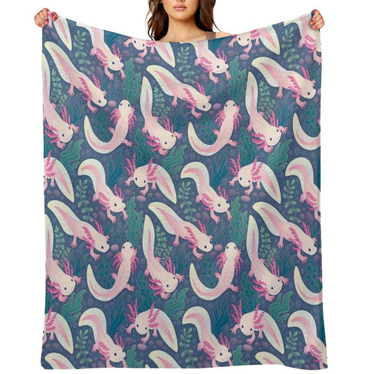 Axolotls Plush Throw Blanket