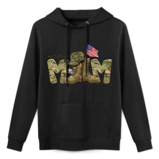 Army Mama Camourflage Mother's Day Mom Patriotic USA Moisture-Wicking Hoodie