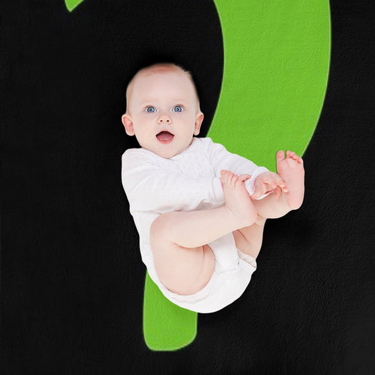 Enigma - Green Question Mark Velvety-soft Throw Blanket