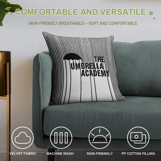 The Umbrella Academy - Logo with Lines Soft Reinforced Edging Throw Pillow