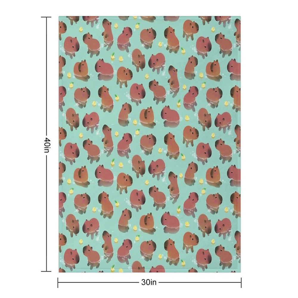 Capybath Time Velvety-soft Throw Blanket