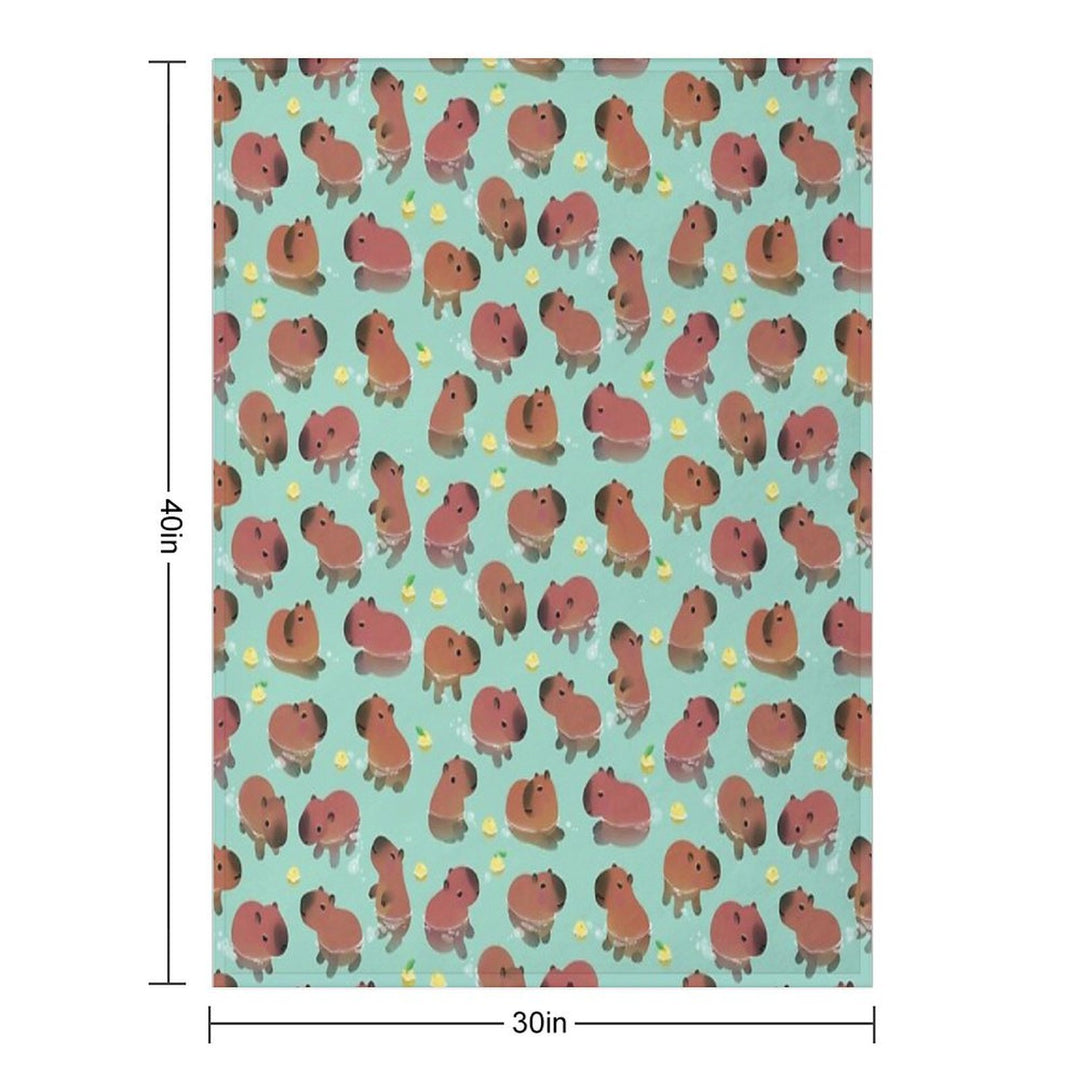 Capybath Time Velvety-soft Throw Blanket