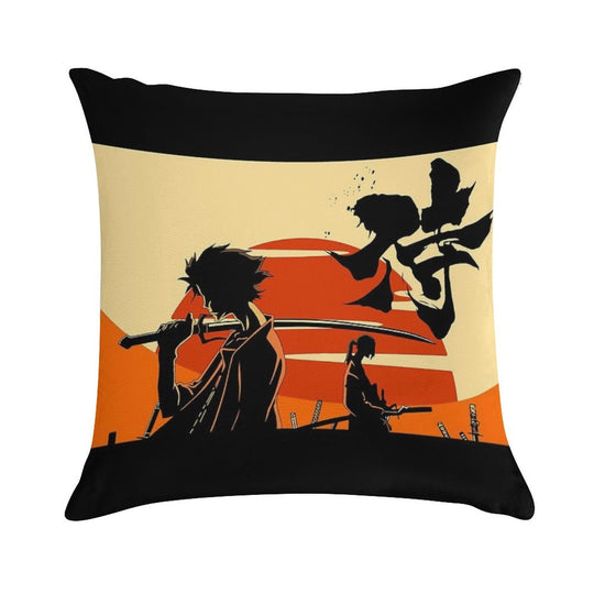 Sunset Samurai Soft Reinforced Edging Throw Pillow
