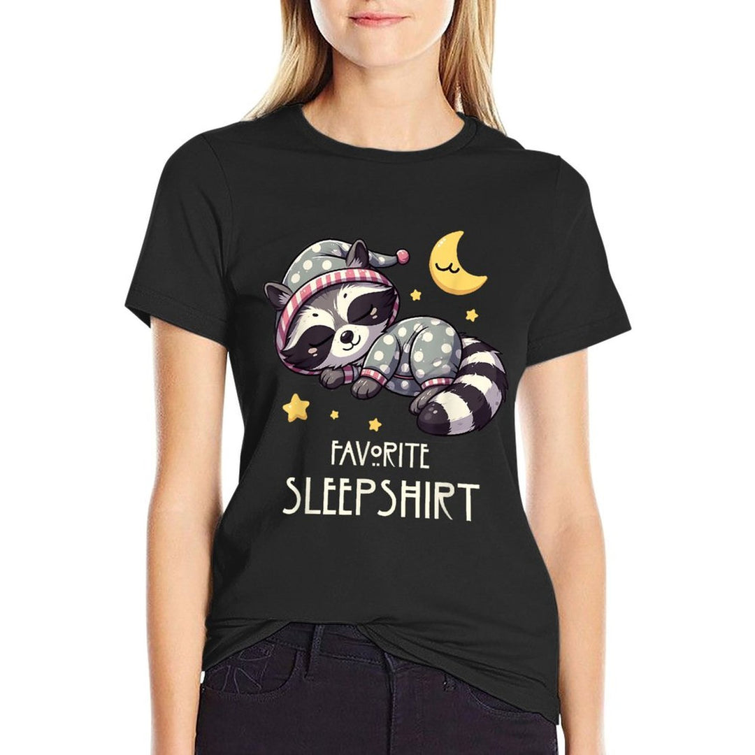 Favorite Sleep Racoon Napping Raccoon Pajama Meme  Fade-proof Color T-Shirt