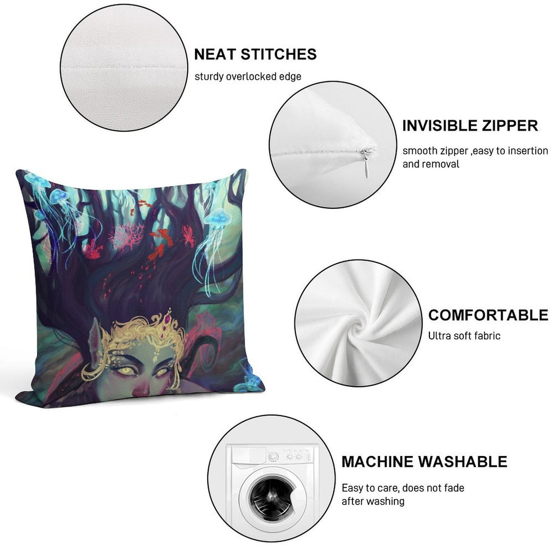 Abyss Mermaid Soft Luxury Feel Throw Pillow