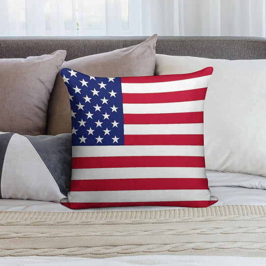 American Flag Soft Hidden Zipper Throw Pillow