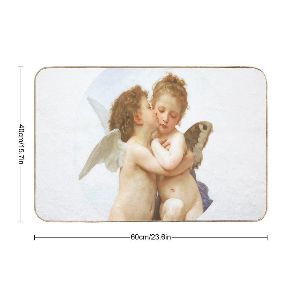 Beautiful Antique Angels Design Durable Bath Mat