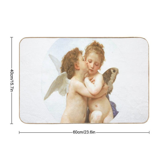 Beautiful Antique Angels Design Durable Bath Mat