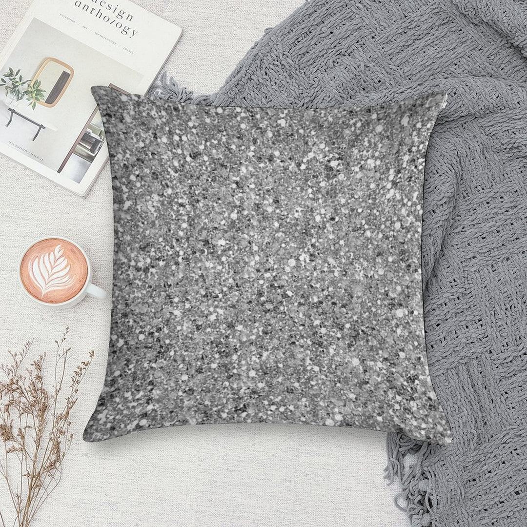 Glitters And Glitz Silver Soft Home Decor Throw Pillow