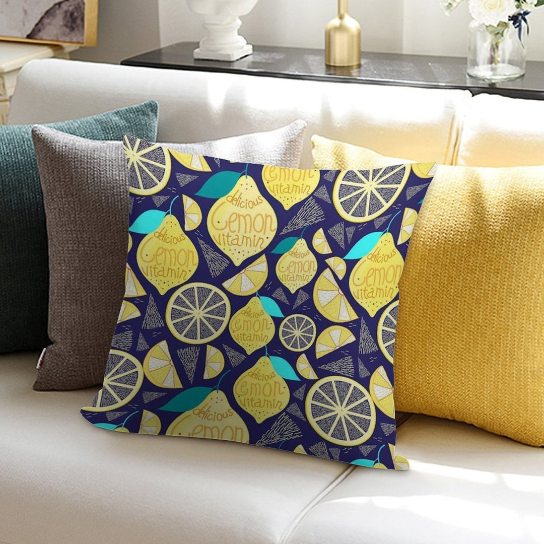 Bright Pattern of Lemons Soft Bedroom Essential Throw Pillow