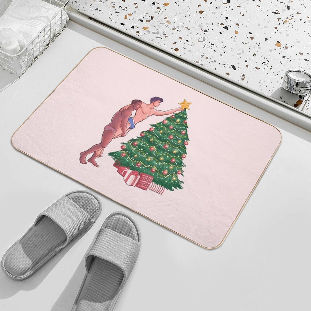 Gay Christmas Hunks  Odorless Bath Mat