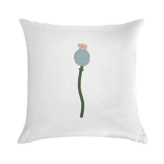 Poppy Capsule Drawing Soft Ultra-Soft Texture Throw Pillow