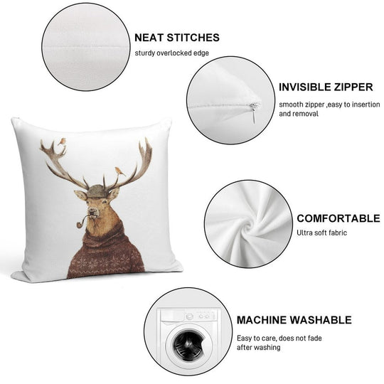 Wild Thinking Soft Short Plush Fabric Throw Pillow