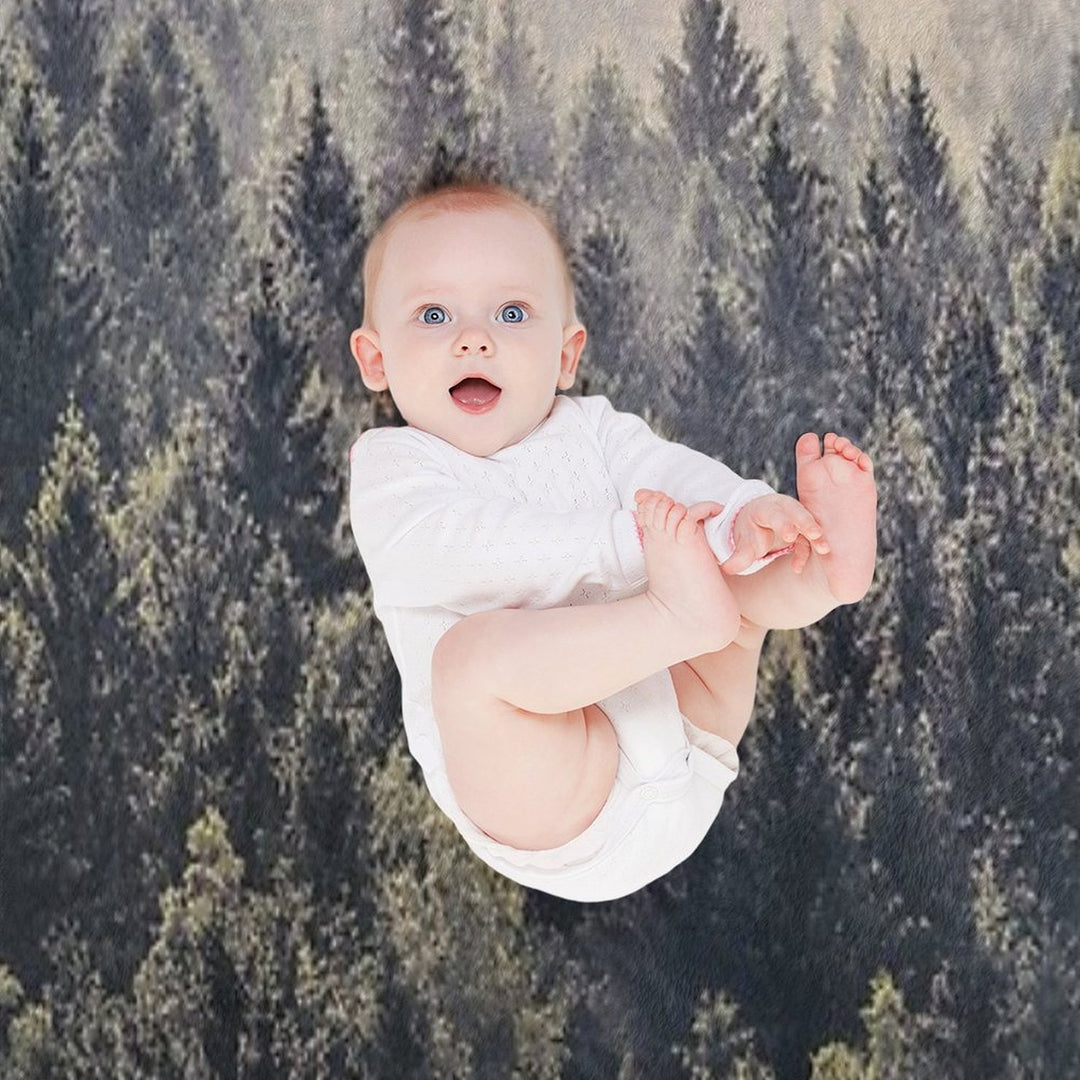 Come Home  Romantasy Moody Wilderness Dream Forest With Cascadia Trees Covered In Magic Fog Durable Throw Blanket