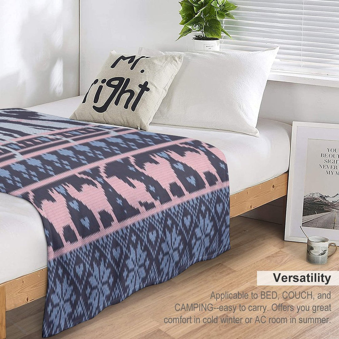 Fair Isle Knitting Cats Love  Dark Violet Background White And Violet Kitties And Details Quick-dry Throw Blanket