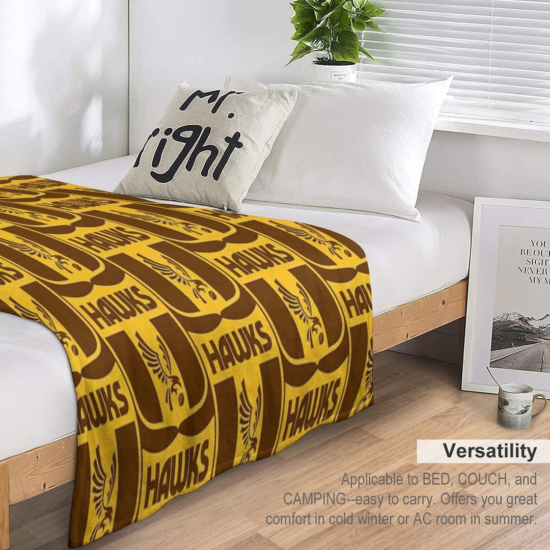 HAWKS FOOTY LOGO EMBLEM Travel-friendly Throw Blanket