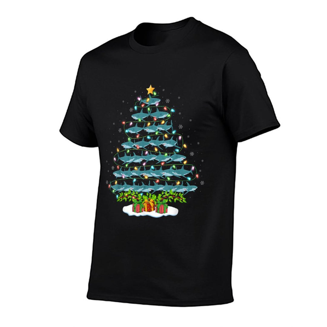 Shark Lover Xmas Holiday Santa Shark Christmas Tree  Affordable Price T-Shirt