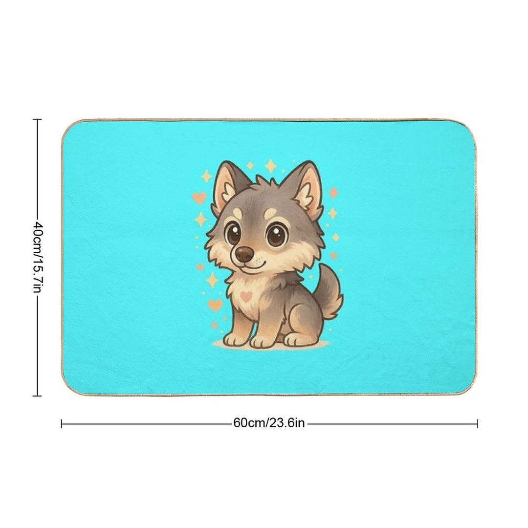 Kawaii Baby Wolf – Chibi Mascot  Multi-Purpose Bath Mat