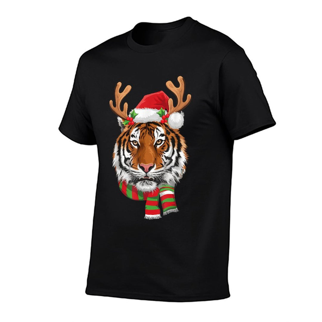 Tiger Reindeer Christmas - Santa Tiger Xmas Tiger Lover  Affordable Price T-Shirt