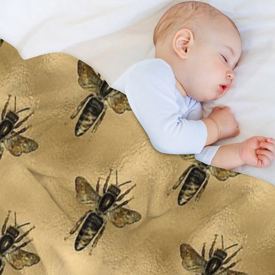 Black Bees Machine-washable Throw Blanket