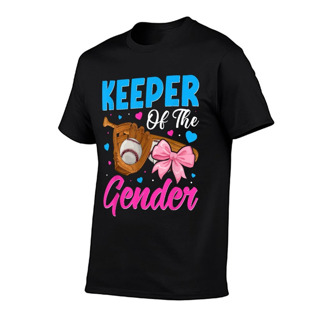 Keeper Of The Gender Baseball Or Bows Gender Reveal Party  Relaxed-fit T-Shirt