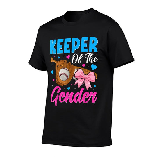 Keeper Of The Gender Baseball Or Bows Gender Reveal Party  Relaxed-fit T-Shirt