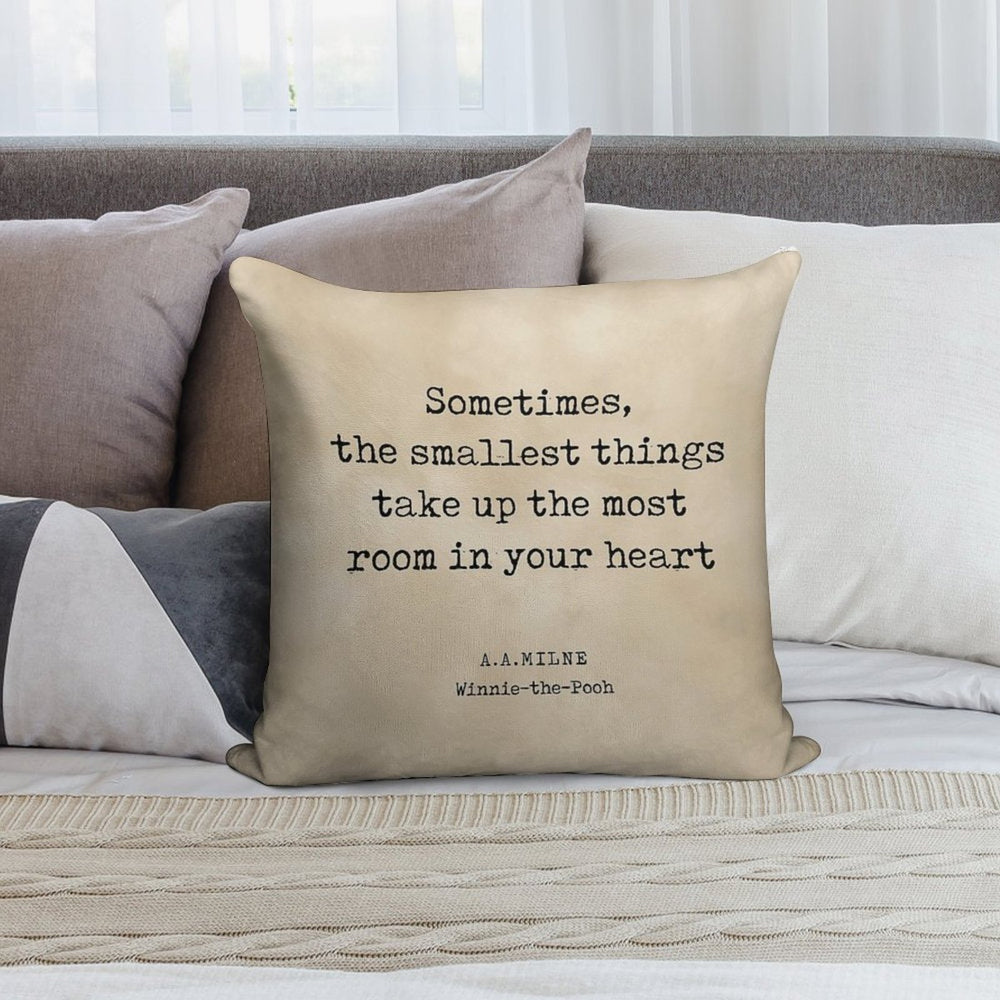 A A Milne Quote 10 - Winnie-the-Pooh - Literature - Typewriter Print - Vintage Soft Home Decor Throw Pillow