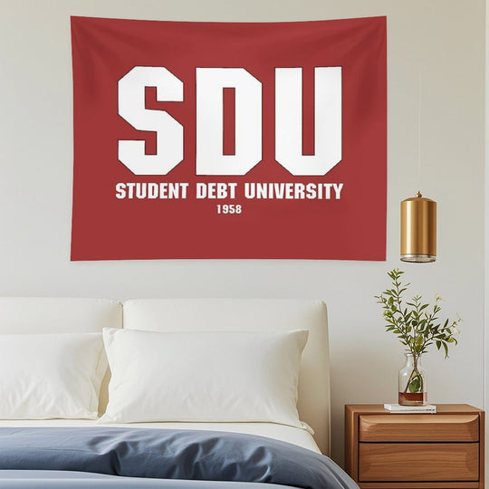 Student Debt University - Reddish Tapestry