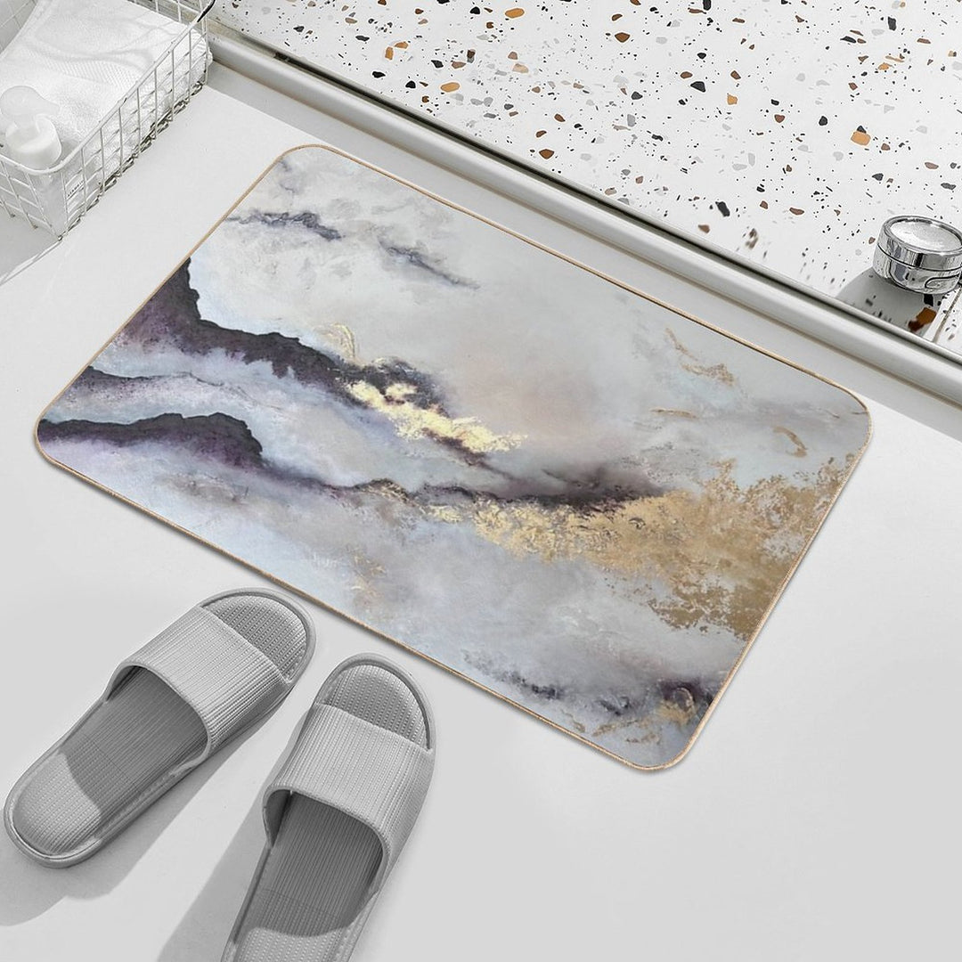 Golden Mist – Abstract Luxury Texture  Repositionable Bath Mat