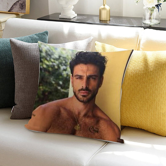 Michele Morrone Xox Soft Hidden Zipper Throw Pillow