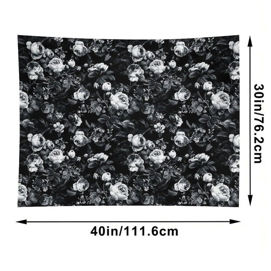 Roses Black And White Tapestry