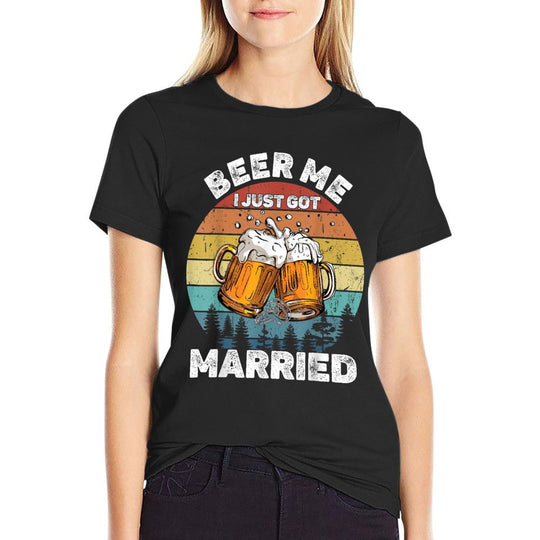 Beer Me I Just Got Married Funny Honeymoon Humor  Polyester Blend T-Shirt