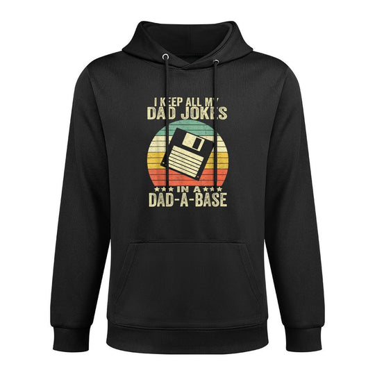 Mens Funny Dad Jokes in Dad-a-base Vintage for Father's Day Customizable Surface Hoodie