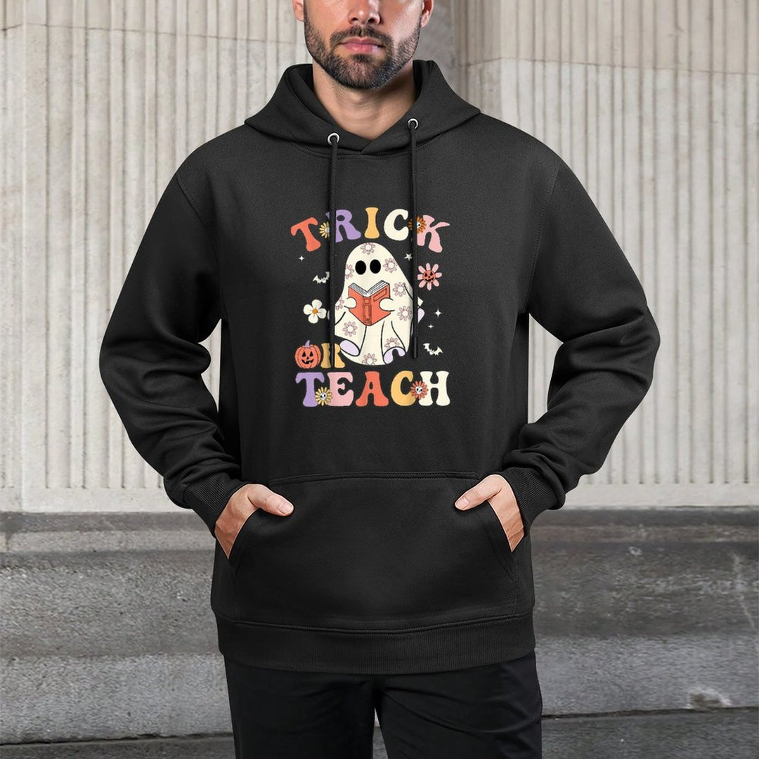 Teacher Halloween Trick Or Teach Floral Ghost Layering Staple Hoodie
