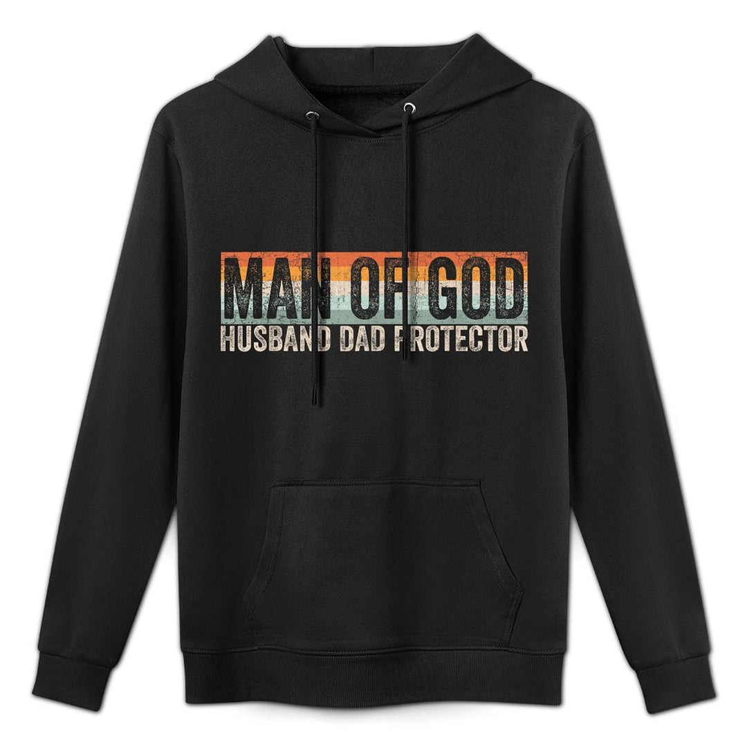 Man of God Husband Dad Protector Christian Dad Father&#39;s Day Layering Staple Hoodie