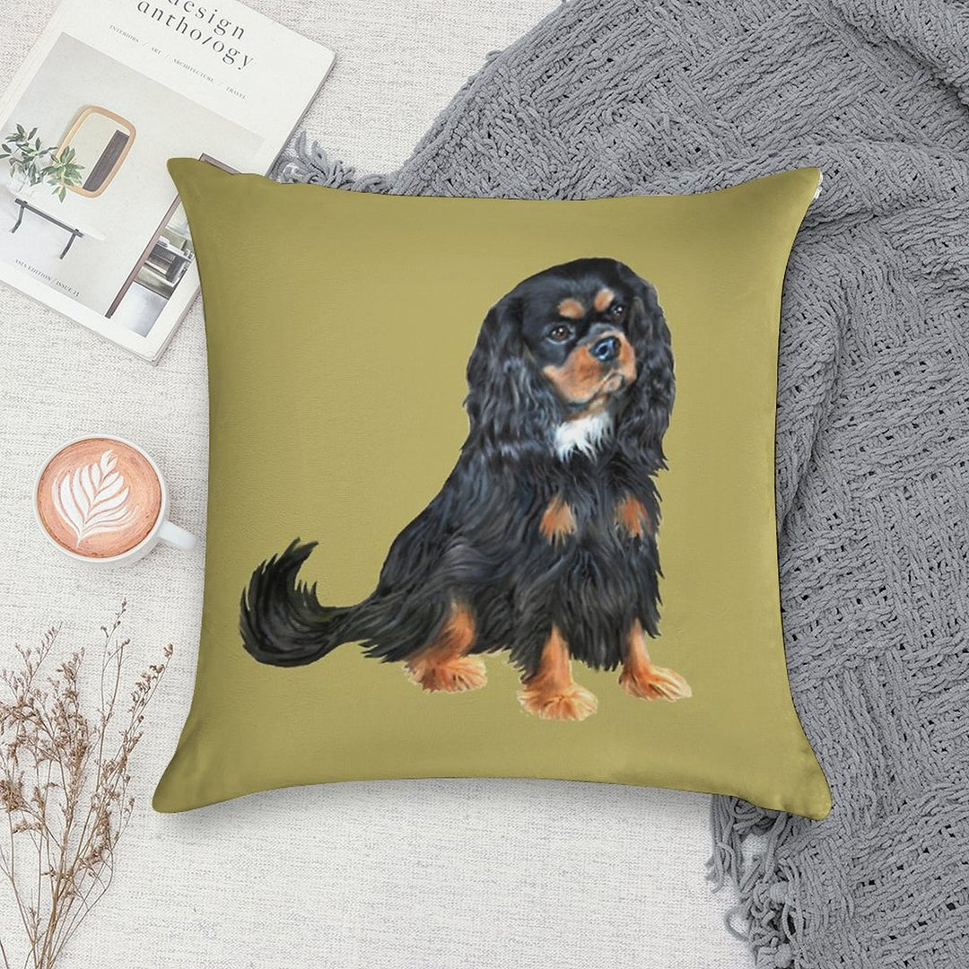 Cavalier King Charles Spaniel (black And Tan) Soft Anti-Pilling Throw Pillow